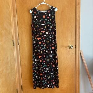 Vintage Fern Bratten Maxi Dress Bug Print Summer Vacation Dress 1X / XL‎